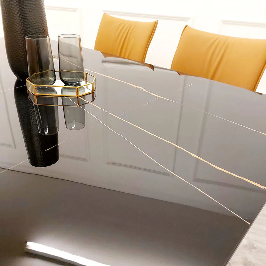 Apollo Black Sintered Stone Top Dining Table